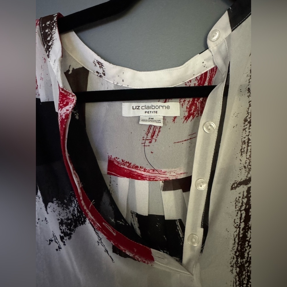 Liz Claiborne Red and Black Asymmetrical Sundress - Picture 3 of 4